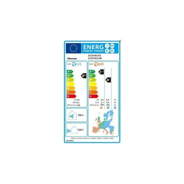HISENSE EURORA CL25YR1FG/CL25YR1FW 9000BTU