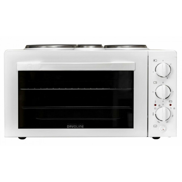 Davoline Star 4508WH Ηλεκτρικό Φουρνάκι 38lt με 3 Εστίες ΛΕΥΚΟ
