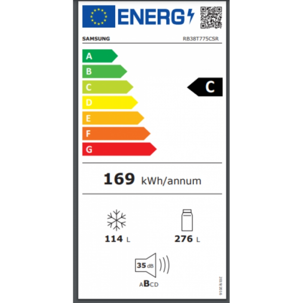 Samsung RB38T775CSR Ψυγειοκαταψύκτης NoFrost Inox