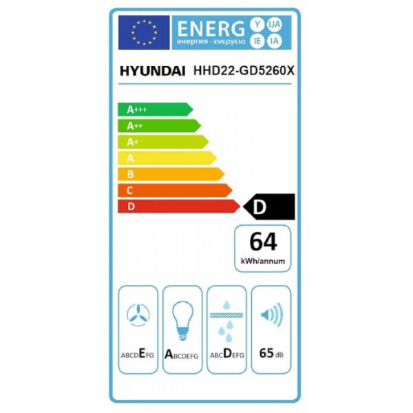 Hyundai HHD22-GD5260X Μηχανισμός Απορρόφησης 52cm Inox