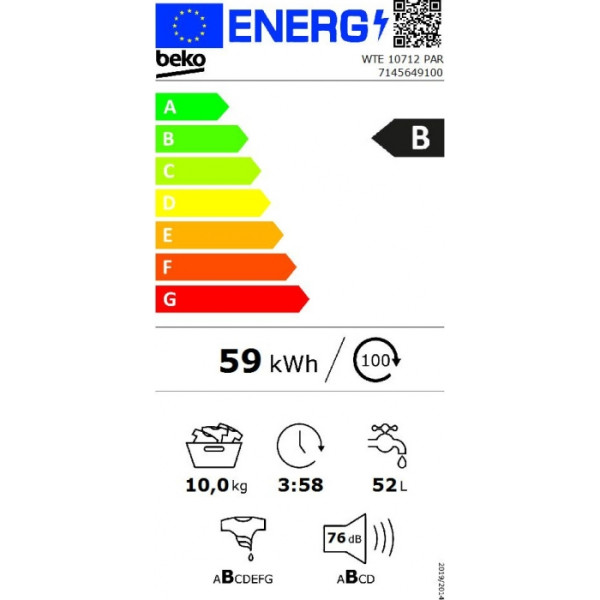 Beko WTE 10712 PAR 1400 Στροφές 10kg