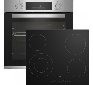 Beko Φούρνος BBIE 12300 XM + HIC 64402 άνω Πάγκου 72lt με Κεραμικές Εστίες Π59.4εκ. Inox