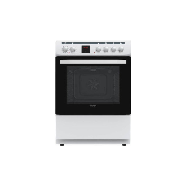 Hyundai HCVC22-6560V/W Κουζίνα 69lt με Κεραμικές Εστίες Π60εκ. Λευκή