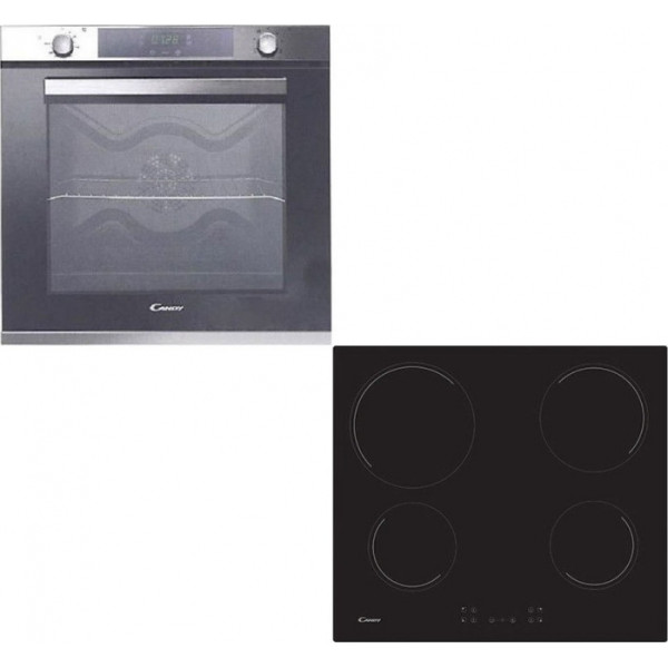 Candy Φούρνος 80lt άνω Πάγκου με Εστίες Κεραμικές FCXP825X + CH64CCB