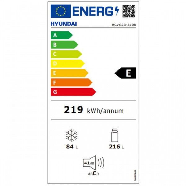 Hyundai HCVG23-310BL Ψυγειοκαταψύκτης Υ192xΠ60xΒ62.8εκ. Μπλε