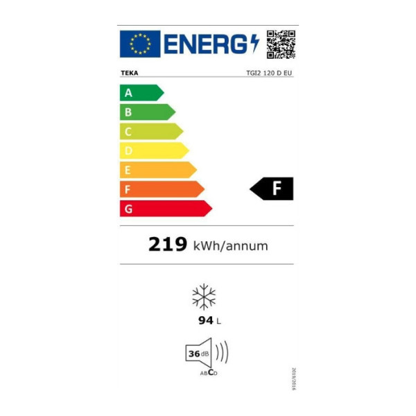 Teka TGI2 120 D Εντοιχιζόμενος Όρθιος Καταψύκτης 94lt