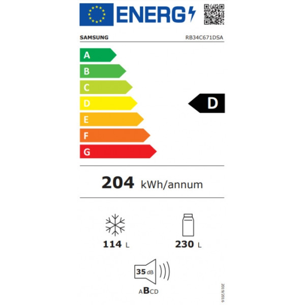Samsung Ψυγειοκαταψύκτης NoFrost  RB34C671DSA/EF Y185xΠ59.5xΒ66εκ. Inox