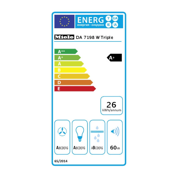 Miele DA 7198 W Triple Απορροφητήρας Καμινάδα 88cm Inox