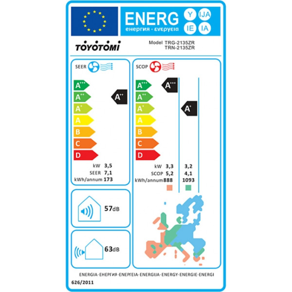 Toyotomi Izuru eco II TRN/TRG-2135ZR Κλιματιστικό Inverter 12000 BTU με Ιονιστή  Toyotomi Izuru eco II TRN/TRG-2135ZR Κλιματιστικό Inverter 12000 BTU με Ιονιστή