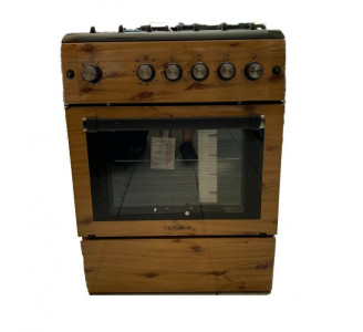 Calfer Gas F6TX40GF-B Wood Κουζίνα Υγραερίου 64lt με Εστίες Υγραερίου Π60εκ. Καφέ