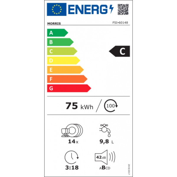 Morris FSI-60148 Πλυντήριο Πιάτων Ελεύθερο Π59.8xΒ60xY84.5εκ.