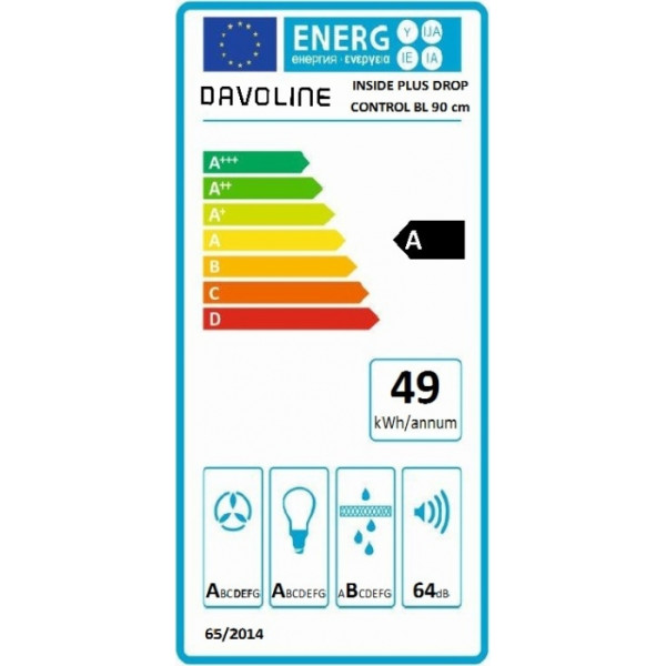 Davoline Inside Plus Drop Control 90 Μηχανισμός Απορρόφησης 90cm Μαύρος