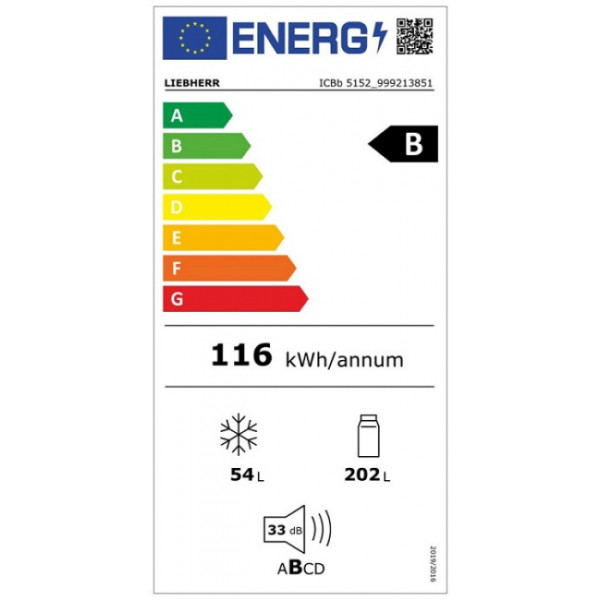 Liebherr ICBb 5152 Prime Biofresh Εντοιχιζόμενος Ψυγειοκαταψύκτης 256lt Υ178.8xΠ57xΒ55εκ. Λευκός
