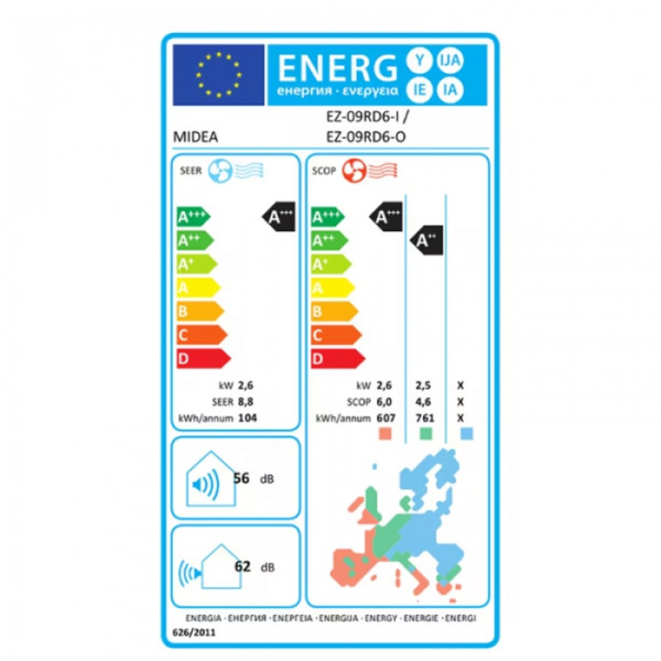 MIDEA SOLSTICE EZ-12RD6-I/ EZ-12RD6-O 12000BTU