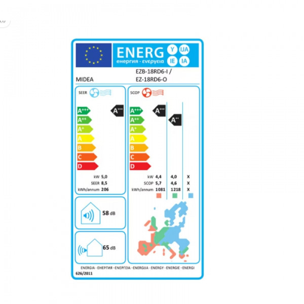 MIDEA SOLSTICE EZB-18RD6-I/EZ-18RD6-O 18000BTU