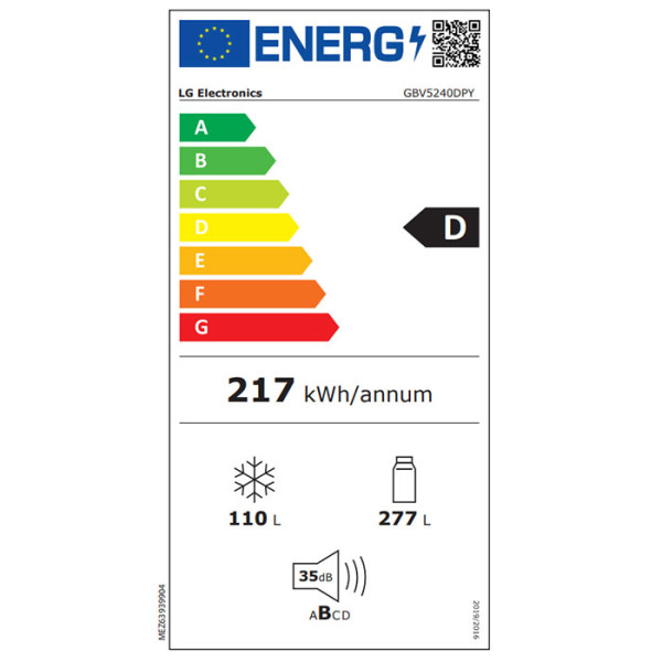 LG GBV5240DPY