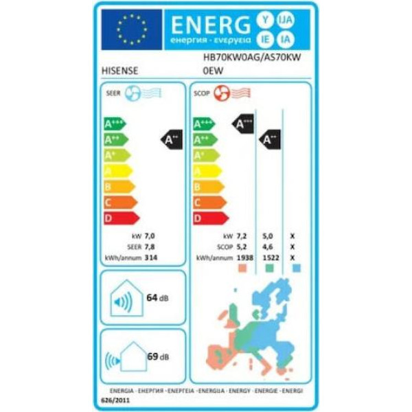 HISENSE UNI HB HB70KW0AG/AS70KW00W 24.000BTU