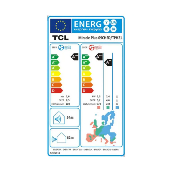 TCL MIRACLE PLUS-09CHSD/TPH21 9000BTU